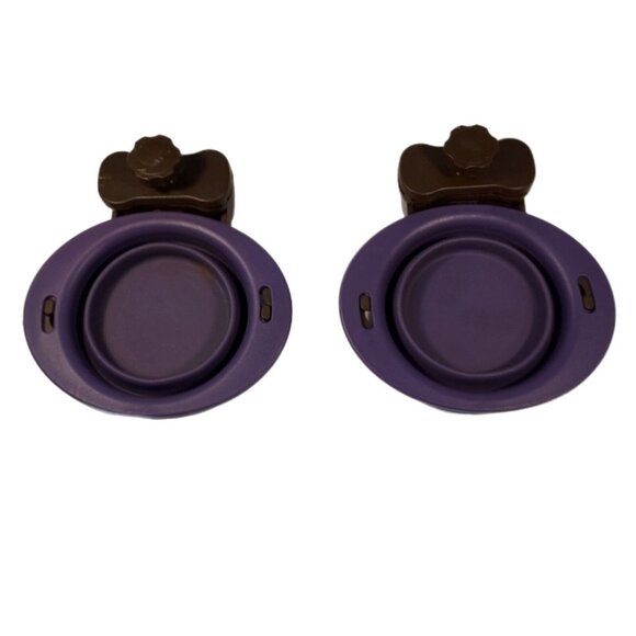 Pet Travel Bowls Collapsible Set Of 2 Small Create Purple Petcore - Picture 2 of 6